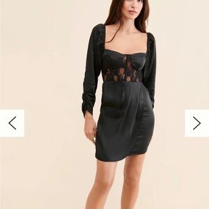 Astr Black Long Sleeve Dress